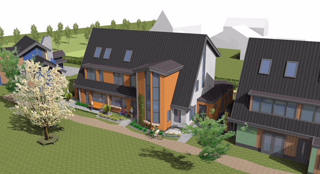 Artist impression ecowijk Mandora, Houten